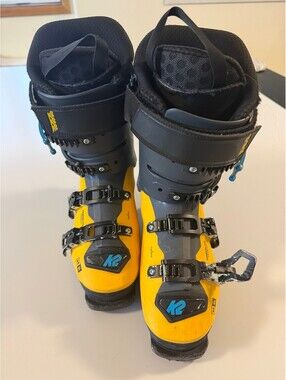 K2 Mindbender Team Jr Ski Boots Mondo 25.5 GripWalk Black Yellow Blue